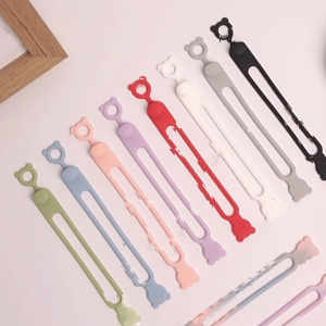 50ชิ้นสายรัดสำหรับการเดินทางสายรัดสายรัดหนังซิลิโคนยืดหยุ่นโต๊ะสำนักงานการจัดการสายเคเบิลสายซิลิโคน