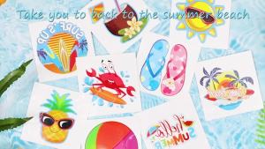 144Pcs Summer Temporary Tattoos for Kid Hawaiian Beach Pool Party Favors    Waterproof Tattoo Stickers Pool Party Decorations Hawaiian Party Decorations Luau Supplies Adults Kids