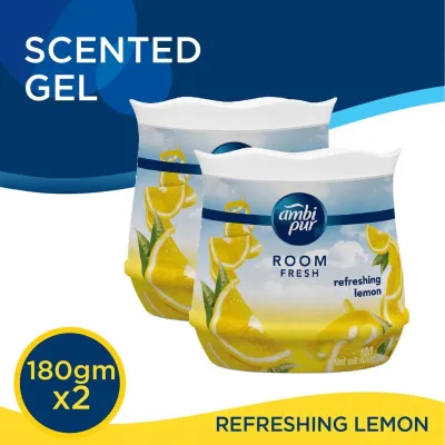 Ambi Pur Room Fresh Gel Fresh Air Refreshing Gel Relaxing 180gx2 Value Pack (Lavender / Lemon / Downy / Lemongrass / Rose / Spring Bloom / Fresh Field)