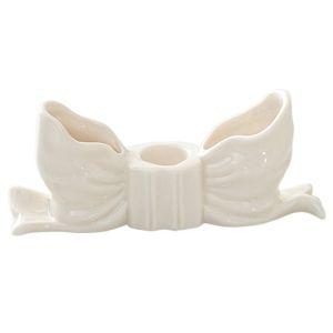 ZYJC INS Ceramic Bow Candle Holder Romantic Elegant Long Candle Candlestick Simple Vintage Bowknot Shape Candlestick Wedding Candlelight Dinner
