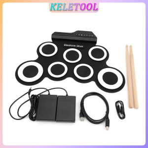 Roll up electronic drum set with headphone jack built-in speaker drum stick beginner electronic silicone drum practice
