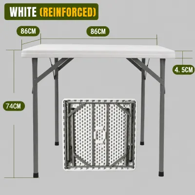 Folding Table Heavy Duty Portable with Handle 4ft 5ft 6ft Indoor Outdoor Dining Picnic Table Lifetime Use
