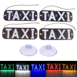 BU🦺🔩🔧 อุปกรณ์เสริมรถยนต์แท็กซี่กระจกหน้าป้ายทะเบียนเปล่าไฟแสดงสถานะป้ายไฟ LED สีสันสดใสกระจกหน้ารถแท็กซี่ไฟ12V