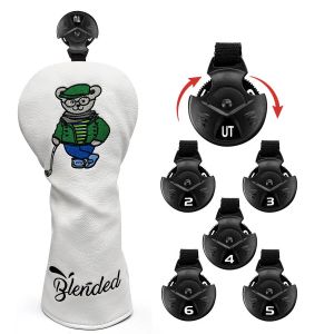 Bọc Golf Tiến Sĩ Gấu #1 #3 #5 Khăn trùm đầu Gỗ Lái Xe Fairway Lai Gỗ Headcover Với thẻ số Màu Đen/Màu Xanh Lá Cây/Trắng