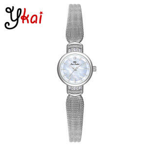 Ykai Fashion Womens Watches Casual Stainless Steel Alloy Strap Waterproof Quartz Watches Elegant Full Diamond Rhinestone Luxury Gold Silver Round Shape Ladies Wristwatches 1778