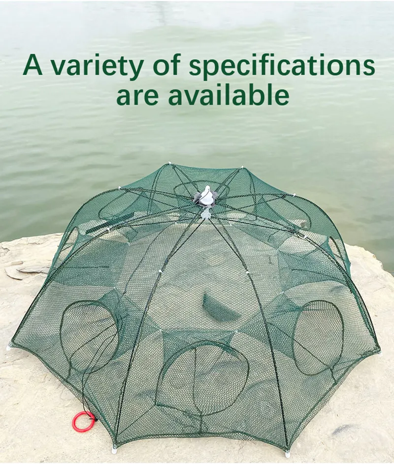 Fishing net Fishing Umbrella Net, Shrimp Cage, Automatic Folding Fishing Net,  Fishing Net, Hand Thrown Net, Fishing Cage Cover Cage Fishing net Decor  (Size : 6 Holes) : : Sports & Outdoors