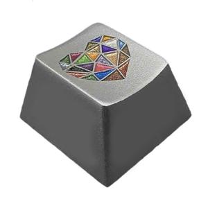 Original Profile Aluminium Alloy Keycap for Enhances Typing Experience Decorated with Colorful Heart Pattern