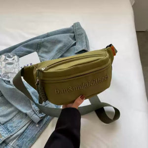 Mens and Womens Couple Chest Bag Letters Solid Color Fashion Sports Casual Crossbody Chest Bag