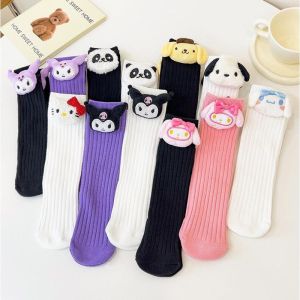 Cartoon Kuromi Melody Bow Socks Girls Lolita Socks Princess Skirt High Socks Childrens Socks