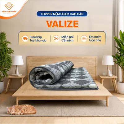[GIÁ ƯU ĐÃI] Topper Nệm Foam Cao Cấp Valize Vạn Xuân Tăng Độ Êm Ái Ôm Sát Đường Cong Cơ Thể Thoải Mái Khi Ngủ