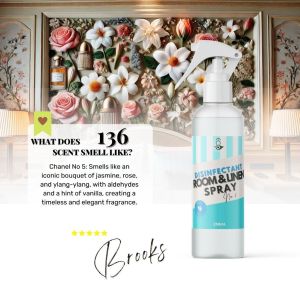 My Home 136 NUMBER FIVE Premium Room and Linen Disinfectant Spray Paraben Free Car Bathroom Freshens