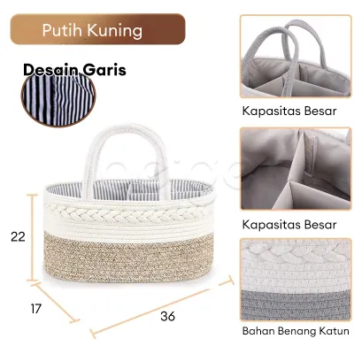 BEIGE Baby BAG Rope Caddy Bag Diaper Bag Organizer Bag Tas Bayi Multifungsi