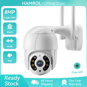Hamrol 5MP Auto Tracking Mini PTZ Wifi Camera 3MP 2MP 1080P H.265 Wireless IP Camera 4x Digital Zoom AI Human Detection CCTV Security Camera