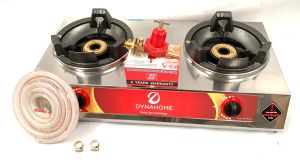 เตาแก๊สฟู่ หัวคู่ KB4 พร้อมวาวล์แรงดันสูงระบบเซฟตี้สายแก๊สและเข็มขัดรัดสาย ไฟแรงสุดๆ สำหรับครัวเรือน ไฟแรงกว่าไฟบ้านปกติมาก