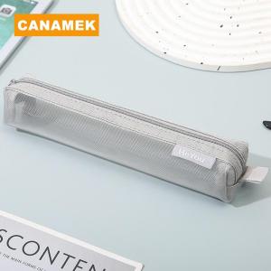 【CANAMEK】 Mesh Pencil Case Storage Bag For Exams Portable Pencil Case Multi-Functional Square Stationery Pencil Pouch School Supplies