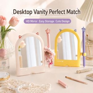 CHLOCH Người tổ chức Star Wand Gương trang điểm Tự lập Hình dạng tai mèo Gương Gương trang điểm để bàn dành cho bàn trang điểm phòng ngủ và ký túc xá sinh viên