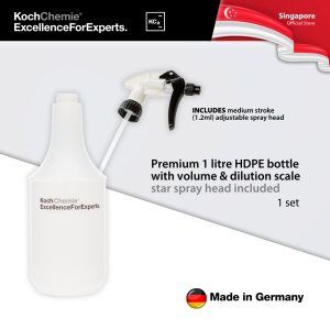 Koch-Chemie Zylinderflasche 1L Set - Automotive Professional HDPE 1 Litre Bottle with Spray head