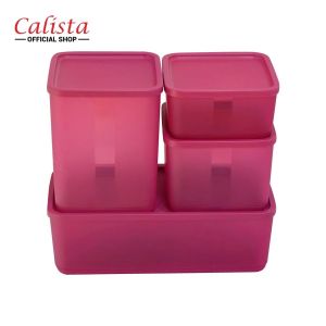 Calista Aurora Toples Set isi 4pcs Food Container Set Toples Kotak Wadah Penyimpanan Kue dan Makanan