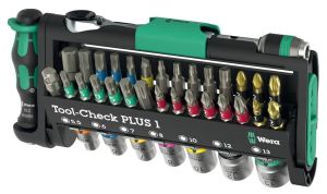 WERA Tool Check Plus 1 1/4" Mini Ratchet Wrench Color Socket Screwdriver Bit 39pcs DIY Tool Kit Set