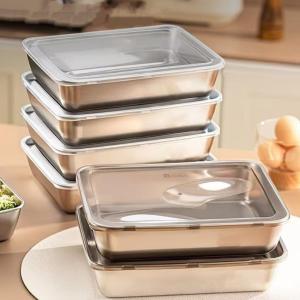 COD【nampan sus】 Piring dingin baja tahan karat piring persegi piring sayur rebus piring leher bebek bagian bawah datar piring kukus tebal piring serbaguna rak loyang anti lengket kotak wadah makanan cocok untuk oven/piring persegi tebal piring kukus