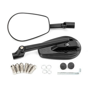 Universal Carbon Fiber Look Housing Motorcycle Rear View Side Mirrors 8mm 10mm For Cafe Racer Honda Yamha Suzuki Scooter