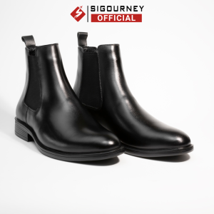 Giày Chelsea Boot Cao Cổ Cho Nam SIGOURNEY Chất Da Bò BOOTS-01 Màu Đen Trơn Bảo Hành 18 Tháng