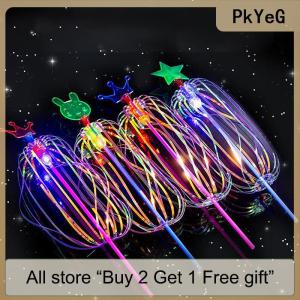 [COD] PkYeG Tool Halloween Rainbow Magic Stick Wand LED Bubble Colorful Luminous Toy Flashing Wand Stick Toy Kids Toys New Year Xmas Party Favors