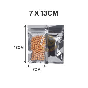 Wahaha 100PCS Zipper Aluminium Foil Bag Aluminum Ziplock Bag AO Semi Metalised Bag Zip Lock Food Packaging Aluminum Beg