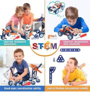 (FREE STORAGE BOX) STEM TOY Build & Play - Toy Aeroplane Building Toys Kit Construction Engineering Learning Toys