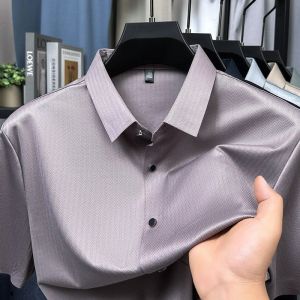 QiaoYiLuo Áo sơ mi nam ngắn áo có tay doanh nhân đơn giản đơn giản và thời trang cao Áo sơ mi chất lượng nhẹ và thoáng khí