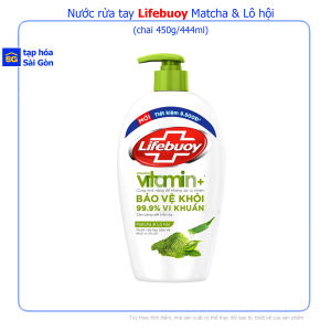 Nước Rửa Tay Lifebuoy Matcha & Lô Hội  450g/444ml cân bằng pH trên da