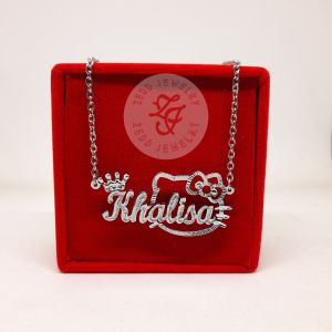 Kalung Nama - Zedd Jewelry: Warna Silver dan Emas Tahan Lama Anti Karat - Cantik Berkualitas Cocok Untuk Kado Hadiah - Cartoon Theme Necklace: Titanium 18K Gold Plated - COD Bayar Di Tempat