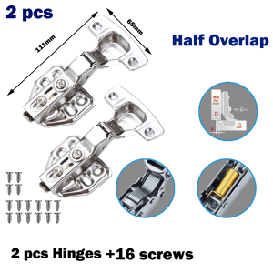Stainless Hydraulic Soft Close Concealed Hinges Cabinet Hinges Regular for Cabinet Door 1 pair H1 H2 H3