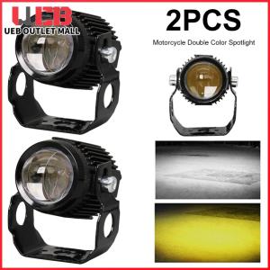 UEB Dual Color Motorcycle LED Fog Lights with Hi/Low Beam Function for Better Night Riding Experience