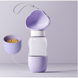 AIMAYAPET 2 in 1 Portable Small Large Dogs Water Bottle Feeder Outdoor Walking Puppy Travel Drinker Cats Drinking Bowl