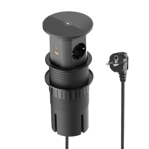 Automatic Lift Power Outlet Stations With 15W Charging 4 Outlets 2 PD20W USB C for Kitchen Office Desktop Installation