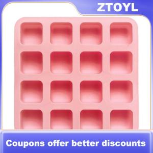 【ZTOYL】 16 khoang vuông bánh nướng Silicone khuôn thạch sô cô la Nấm cục Brownie bánh khuôn làm xà phòng khuôn bánh trang trí công cụ