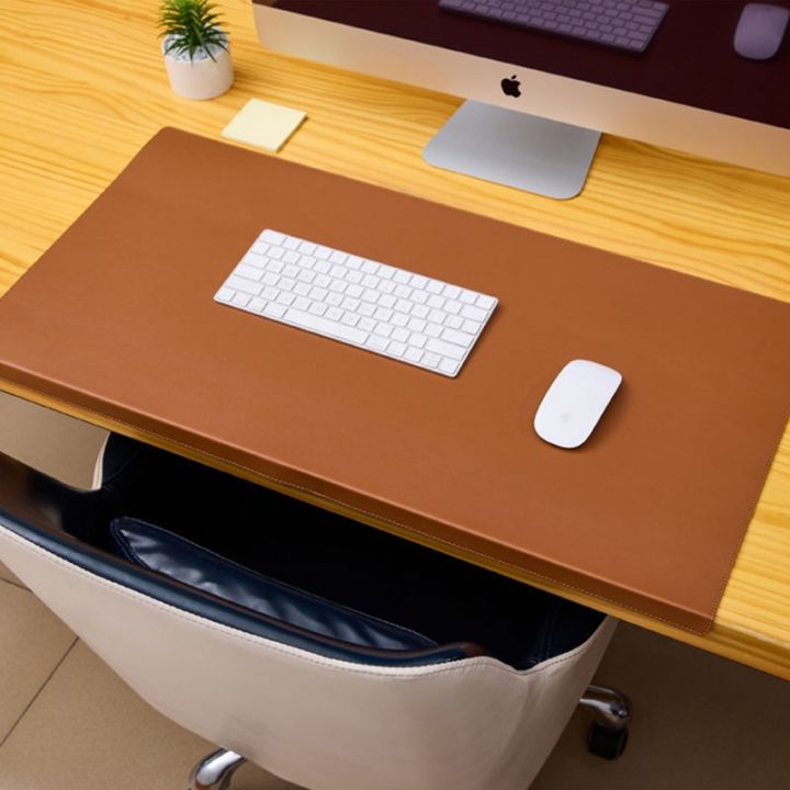 Oversized Office Desk Pad Buckle Hanging Edge Leather Mouse Pad with