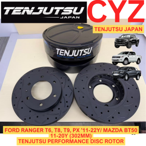 (1 PAIR) Tenjutsu Japan FORD RANGER T6 T8 T9 Px 11-22Y/ MAZDA BT50 11-20Y Front Sport Disc Rotor Slotted Drilled