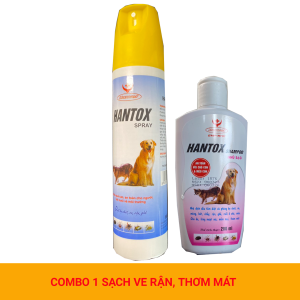 Combo 1: Diệt ve rận thơm mát (1 chai Nhũ dịch dầu tắm 200ml + 1 chai Xịt diệt ve bọ chét rận ghẻ cho chó mèo 300ml)