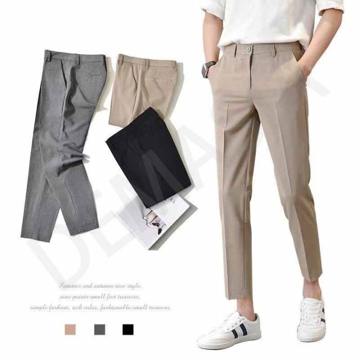 Long Pants Men Korean Ankle Pants Casual Pants Summer Slim Fit