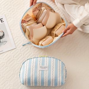 NCUMBE Large Capacity Underwear Storage Bag Waterproof Zipper Closure Underwear Packing Cube Practical Breathable Intimate Clothes Storage Packing Bag