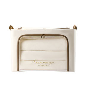 New twill gabardine folding storage box wardrobe 2025 honeycomb PP baseplate light luxury clothing toy