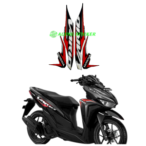 STIKER STRIPING LIS LES BODY MOTOR VARIO 125 TAHUN 2020 WARNA HITAM 1SET STANDAR