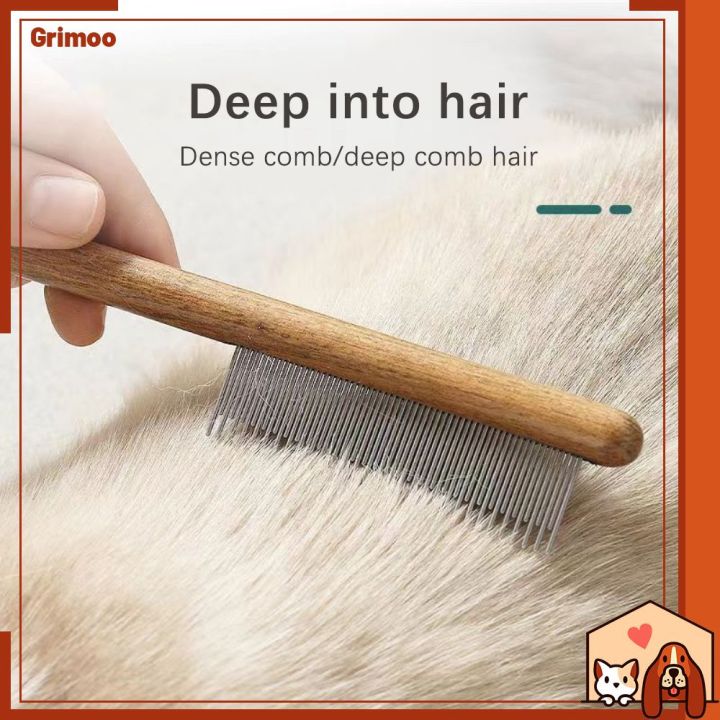 [Grimoo]Dog Combs with Rounded Ends Metal Teeth Long Haired Dogs & Cats