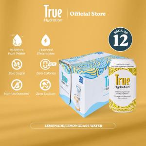 True Hydration™ Hydration Drink | Electrolyte Drink | 0 Sodium | 0 Sugar | 0 Calorie | 0 Carb | Made in USA (4 / 12 x 355ml)