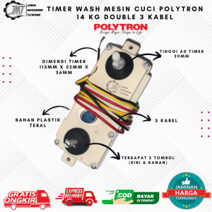TIMER WASH MESIN CUCI POLYTRON 14 KG DOUBLE 3 KABEL TIMER DOBEL
