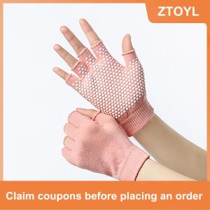 【ZTOYL】 Women Non-slip Yoga Gloves Breathable Fitness Pilates Half Finger Glove Outdoor Cycling Fishing Workout Mittens For Gym