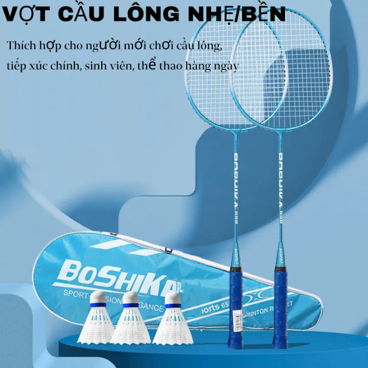 Vợt cầu lông, vật liệu ferroalloy Bộ Vợt Cầu Lông Siêu Nhẹ Vợt Căng Đét ...