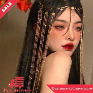 [COD] Fashion Vintage Hair Jewelry Chinese Style Long Tassel Hair Ornament Forhead Decoration Retro Hairpin Womens Bridal Hair Ornament